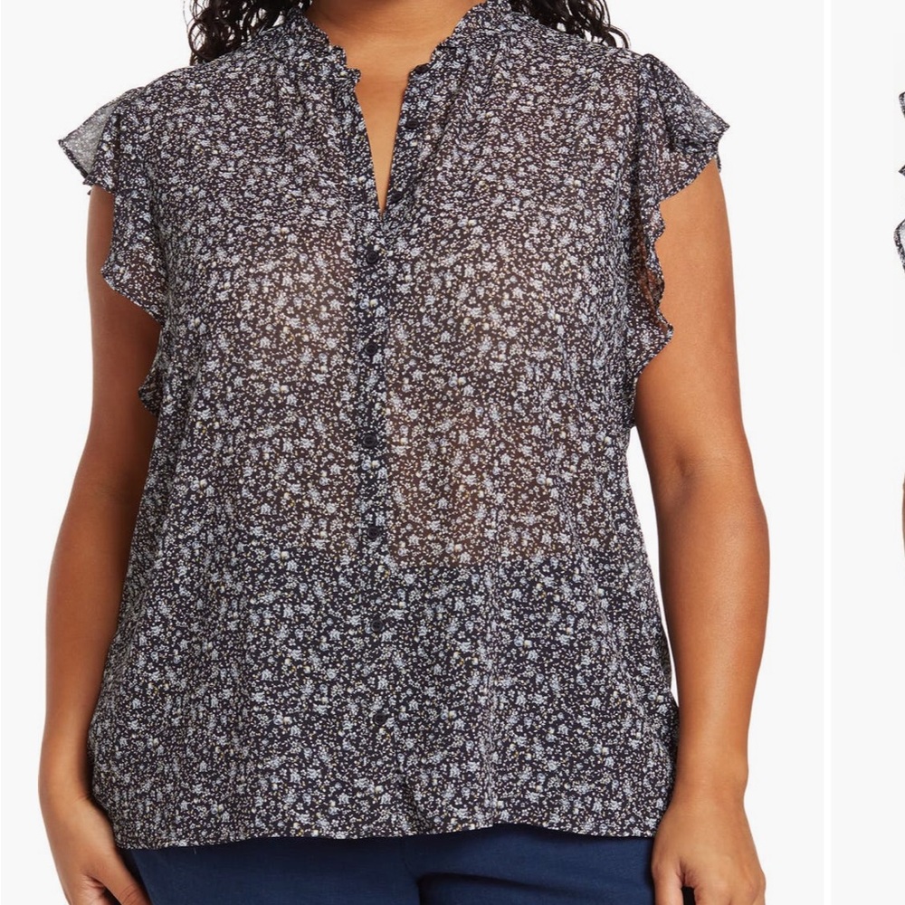 Great black floral top.  Perfect condition just no longer fits.